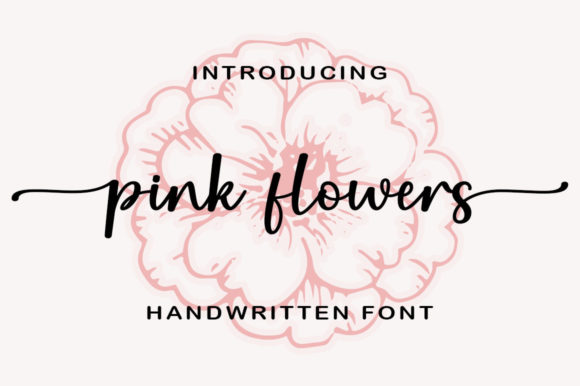 Pink Flowers Font for Elegant Design
